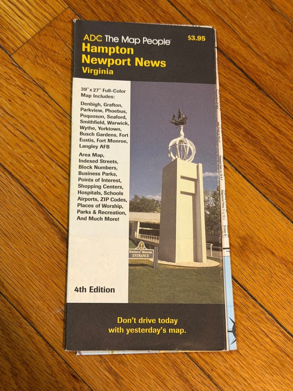 ADC Hampton Newport News Virginia Map 4th edition 1990